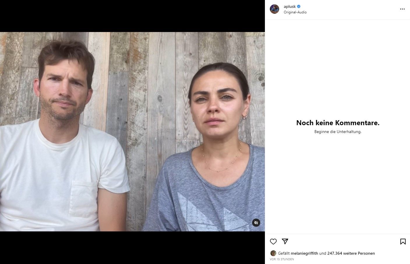 Mit einem Video rudern Ashton Kutcher und Mila Kunis jetzt zurück.