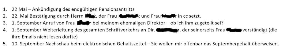 In ihrer Mail an Bildungsdirektor Heinrich Himmer beschreibt die Wienerin den Ablauf genau.