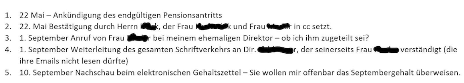 In ihrer Mail an Bildungsdirektor Heinrich Himmer beschreibt die Wienerin den Ablauf genau.