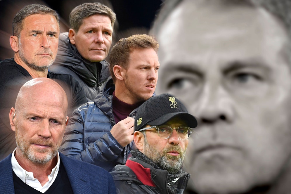 Die Favoriten auf den Flick-Job: Kuntz, Glasner, Nagelsmann, Sammer und Klopp. Klopp und Sammer haben schon abgesagt.