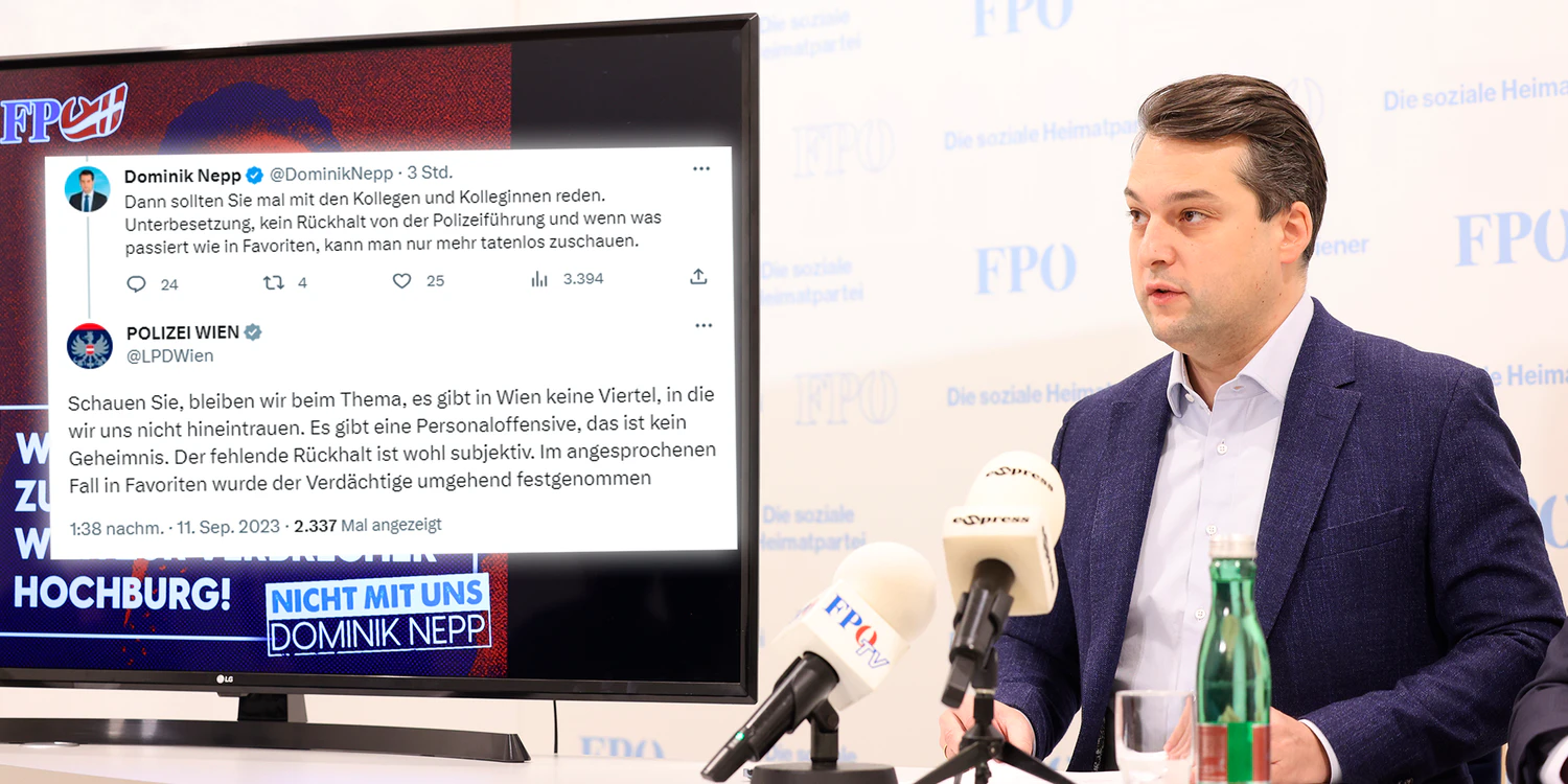 Nicht zum ersten Mall widmete FPÖ-Wien-Chef Nepp Bürgermeister Ludwig eine Pressekonferenz. Doch diesmal verscherzte er es sich mit der Polizei.
