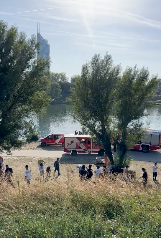 Badeunfall an der Neuen Donau in Wien-Floridsdorf.