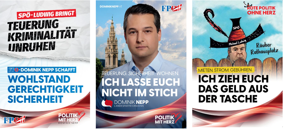 FP-Wien-Chef Dominik Nepp präsentierte neue Plakatwelle.