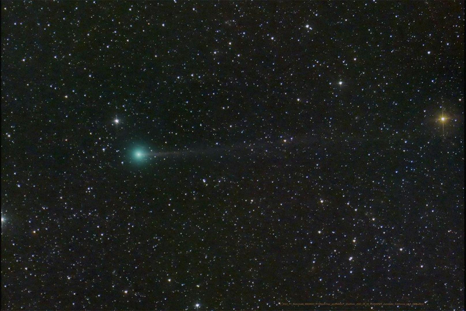Der Komet ist mit freiem Auge kaum zu sehen.