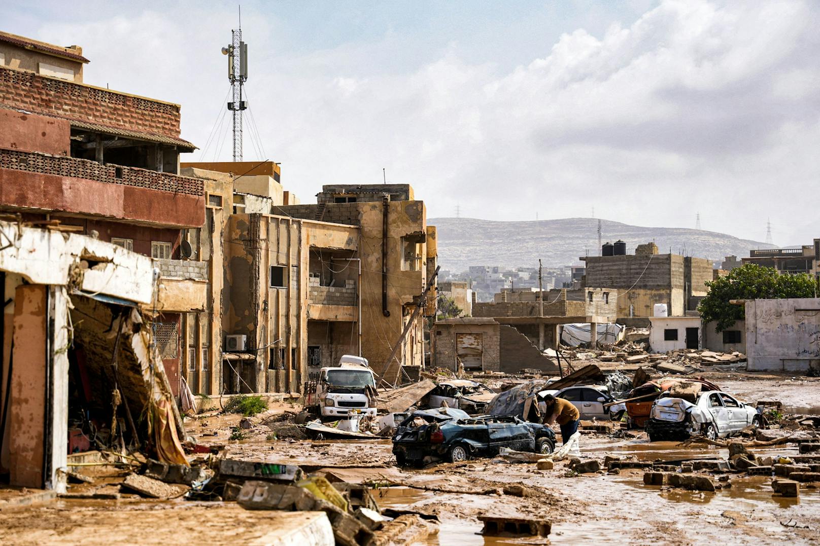 In Libyen hat der Sturm Daniel für verheerende Überschwemmungen gesorgt.