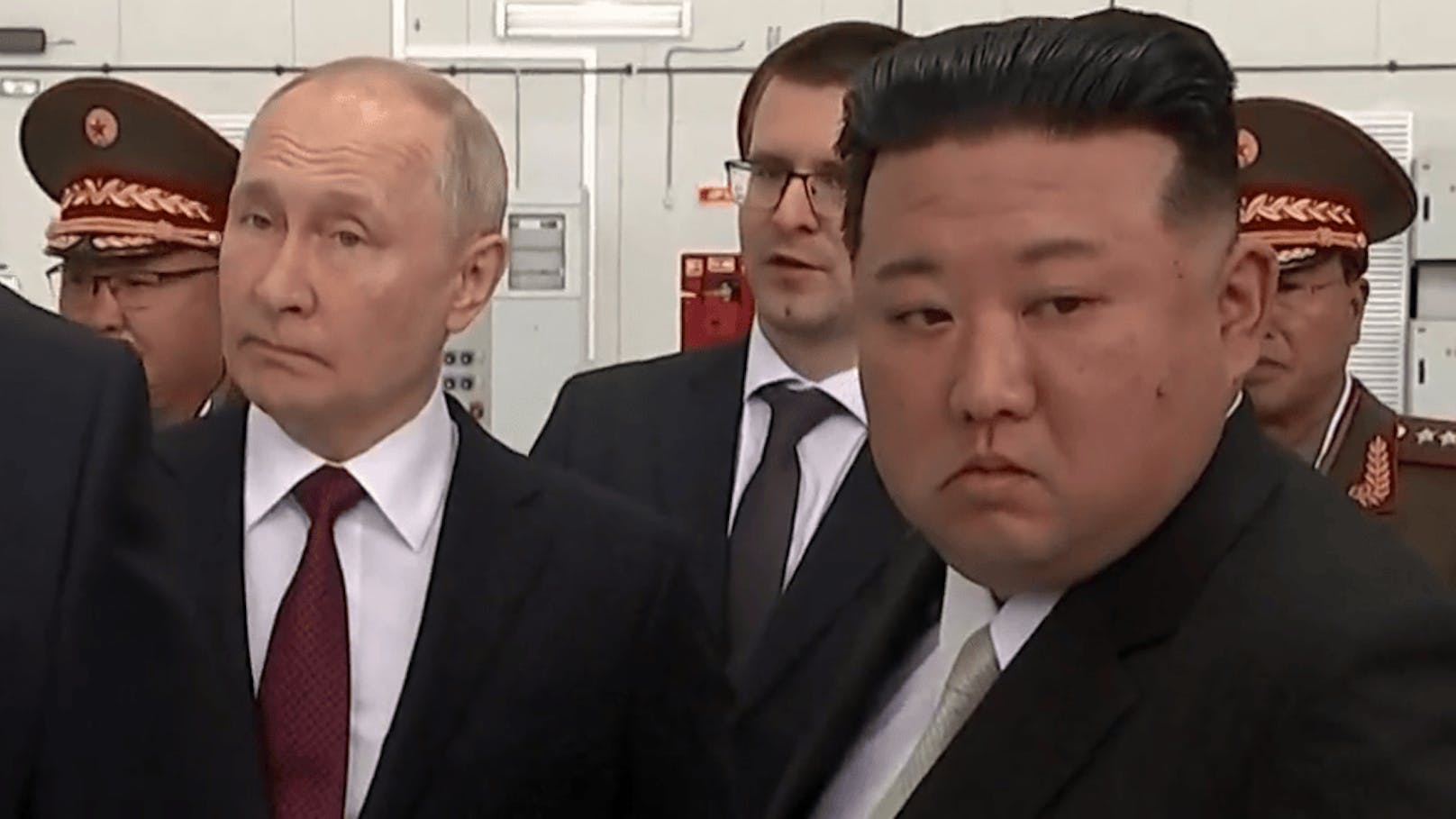 Putin und Kim bei ihrem Treffen im Kosmodrom Wostotschny.