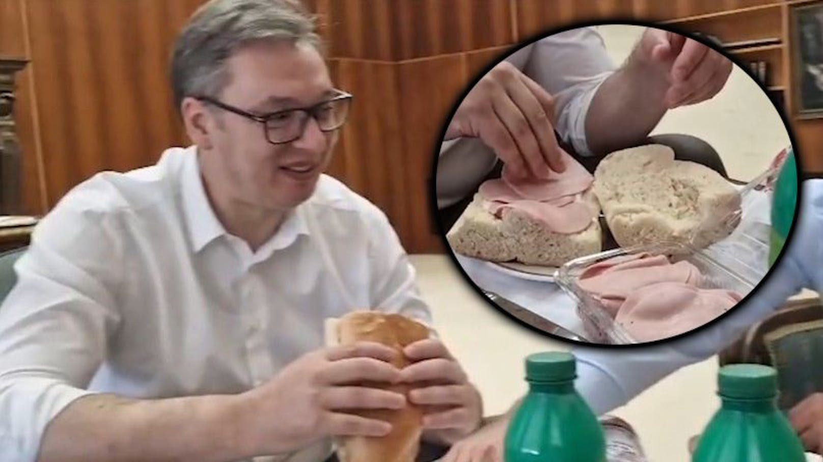 Ein bizarres Frühstücks-Video von Serbiens Präsidenten schlägt im Netz hohe Wellen.