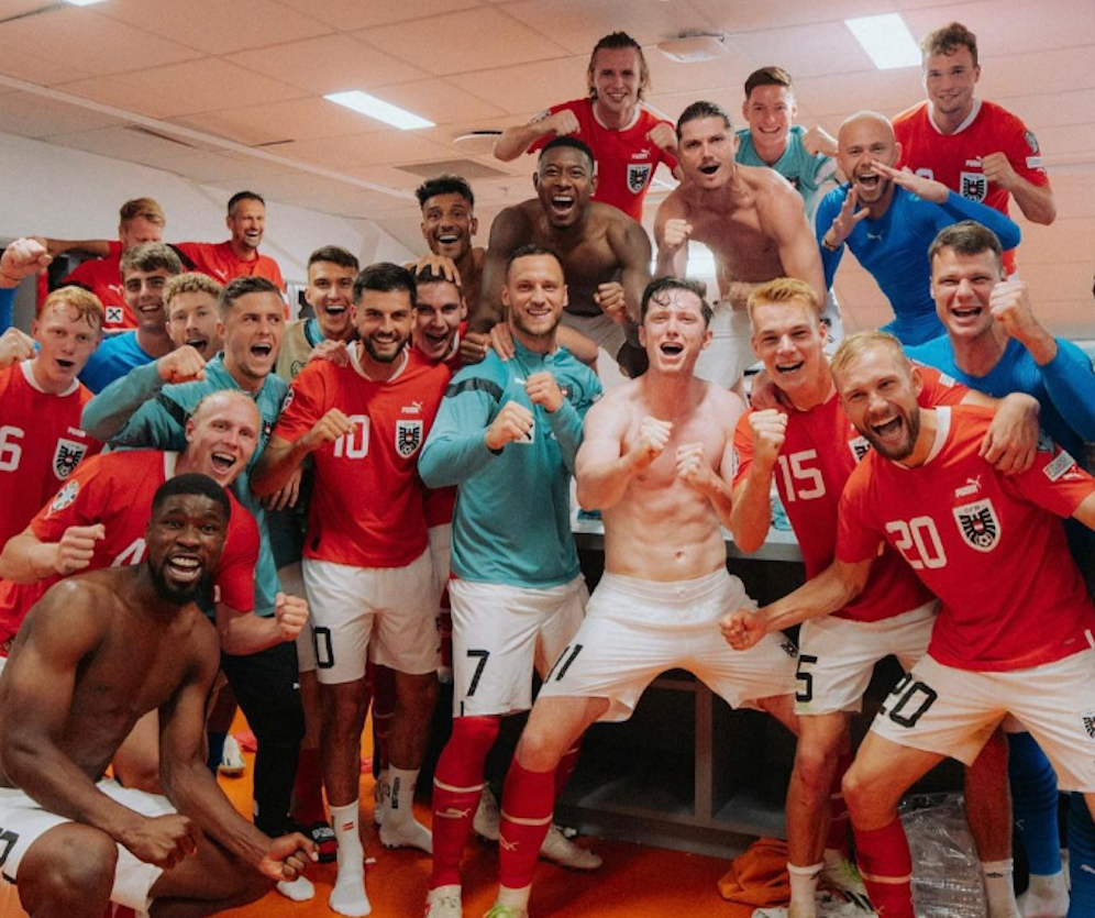 Kabinenparty beim ÖFB-Team