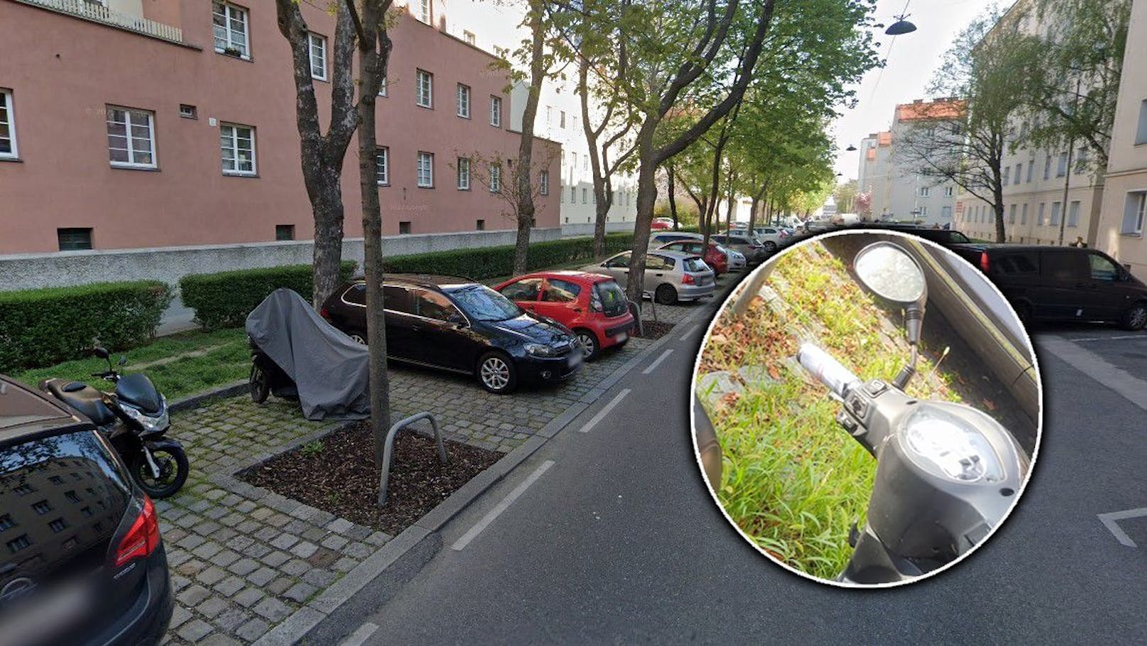 Seit Jahren parken Zweirad-Lenker in der Boschstraße auf Mini-Parkplätzen – jetzt wurde abgestraft.