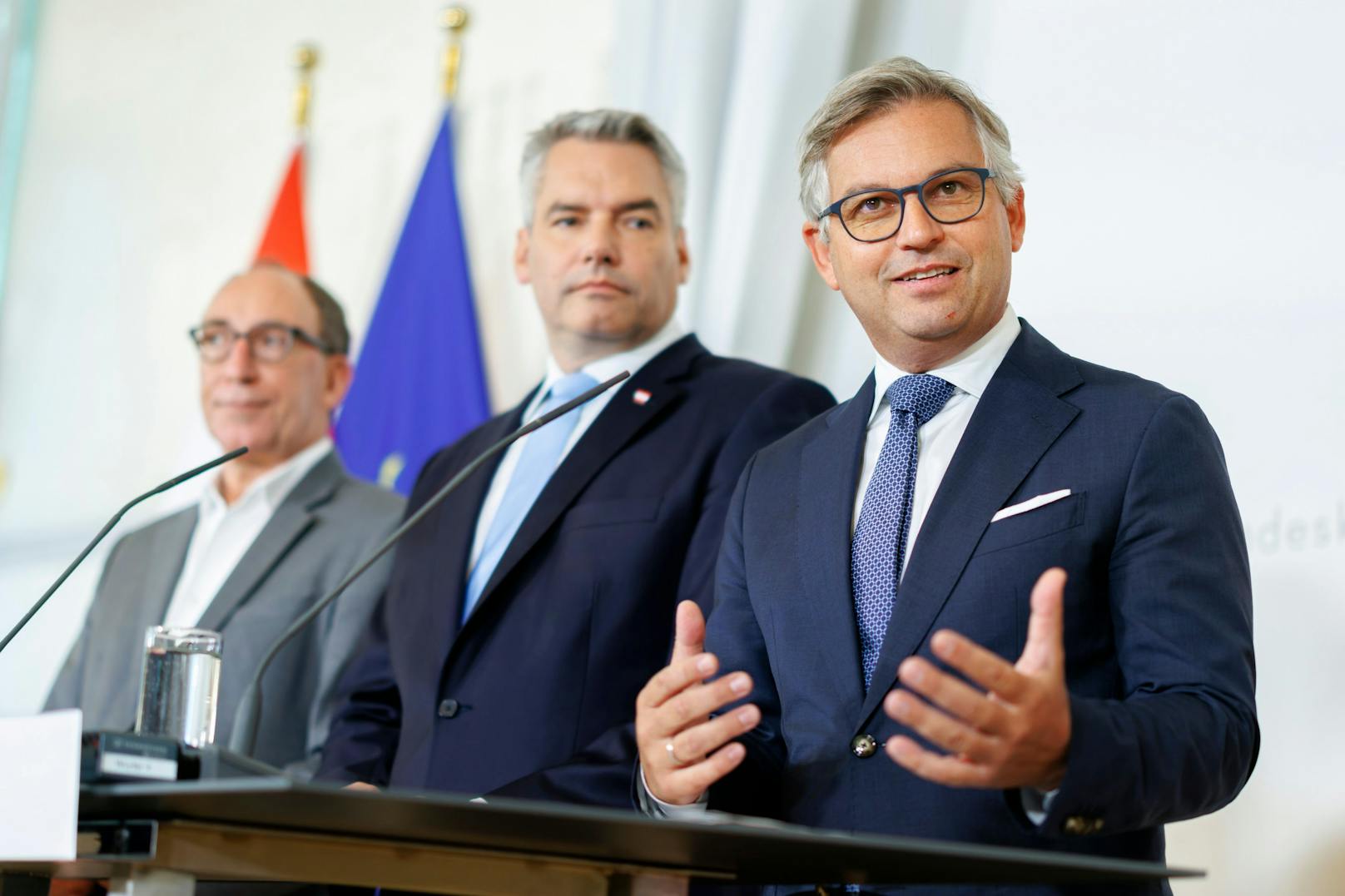 Am 15. September gab Bundeskanzler Karl Nehammer gemeinsam mit Bundesminister Magnus Brunner und Bundesminister Johannes Rauch eine Pressekonferenz zur Abschaffung der kalten Progression.