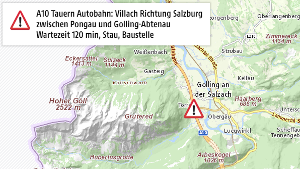 Um 21 Uhr beträgt der Zeitverlust immer noch 120 Minuten.