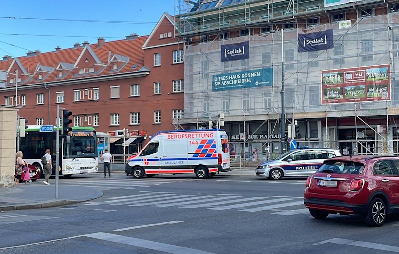 Verkehrsunfall auf der Brünner Straße in Wien-Floridsdorf