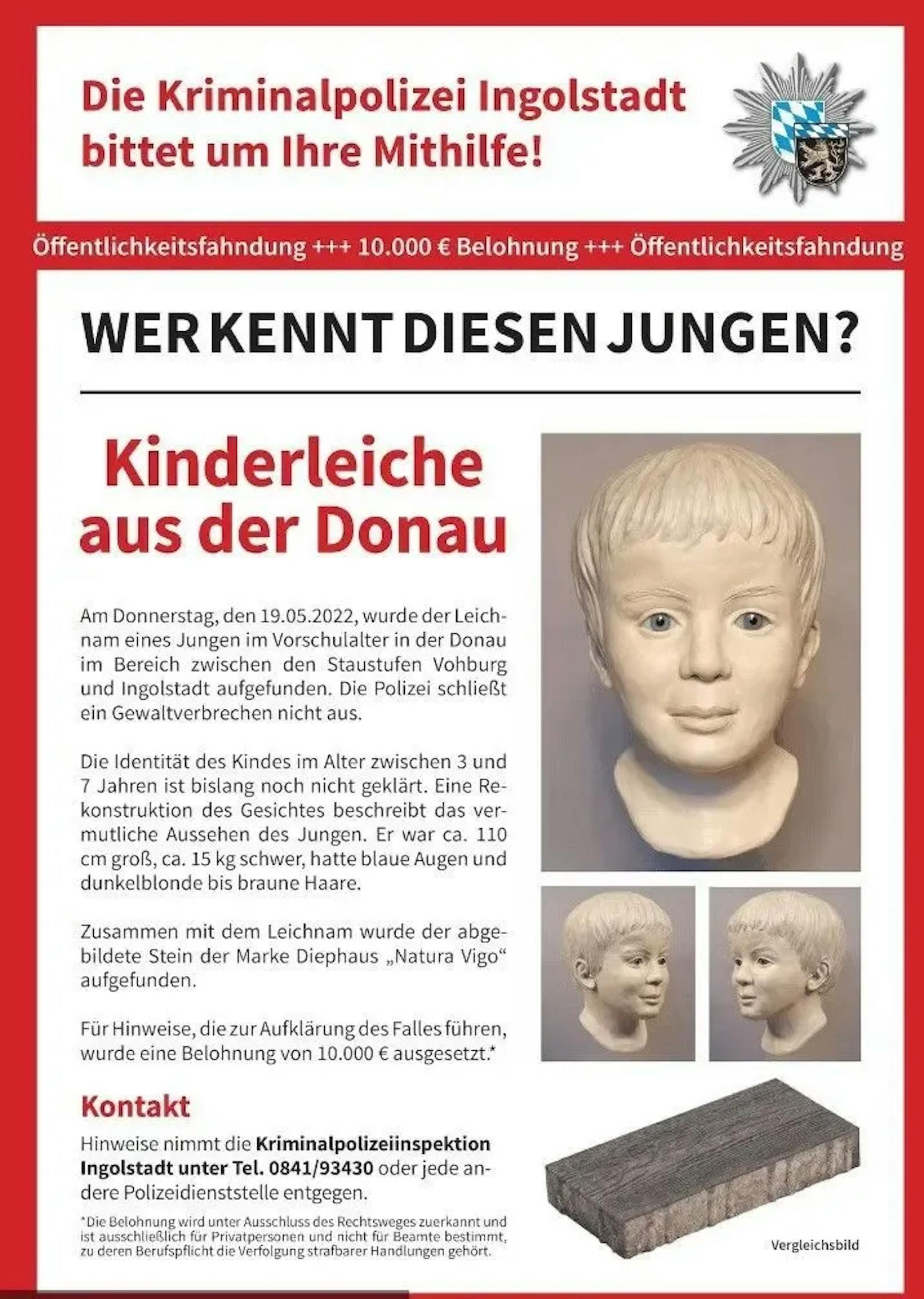 Die deutsche Polizei erweiterte die Ermittlungen und hofft inzwischen, mithilfe von Interpol im mysteriösen Fall um den toten Buben aus der Donau voranzukommen.