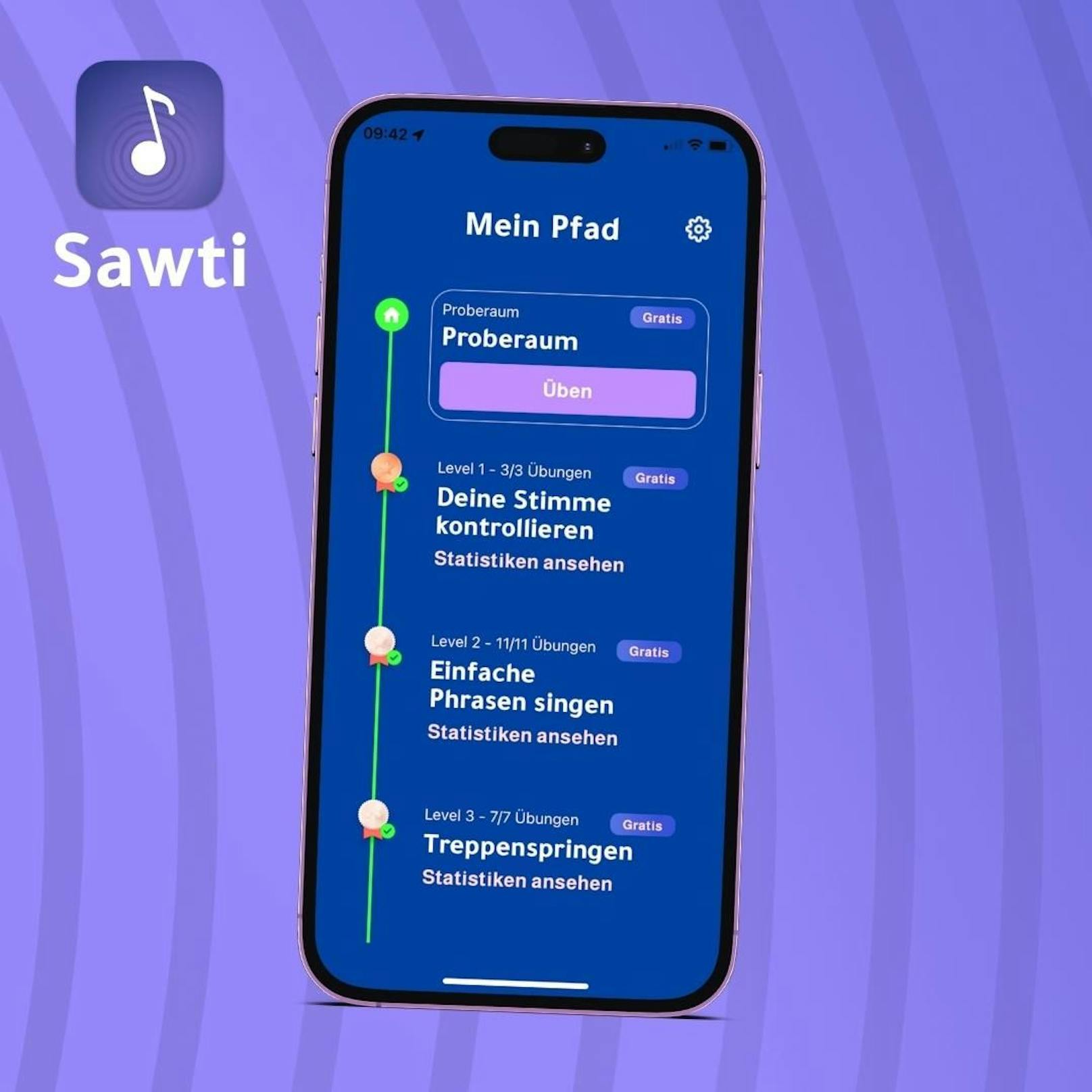Die App "Sawti" (sprich: Sauti) soll Kindern und Erwachsenen, die selbst erst beginnen oder mit dem Nachwuchs arbeiten wollen, einen spielerischen Weg zu selbstbewusstem Singen eröffnen. 
