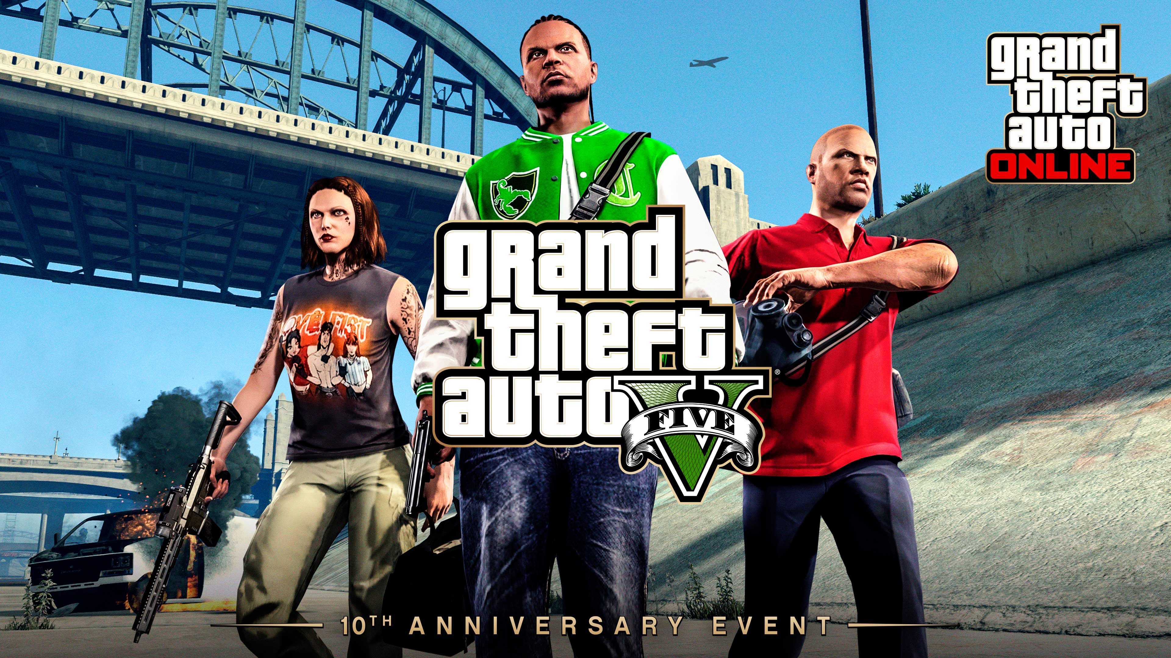 Feiert diese Woche 10 Jahre "Grand Theft Auto V" in "GTA Online" mit seltenen Sammlerstücken, Spezialoutfits, einem neuen Fahrzeug und mehr.