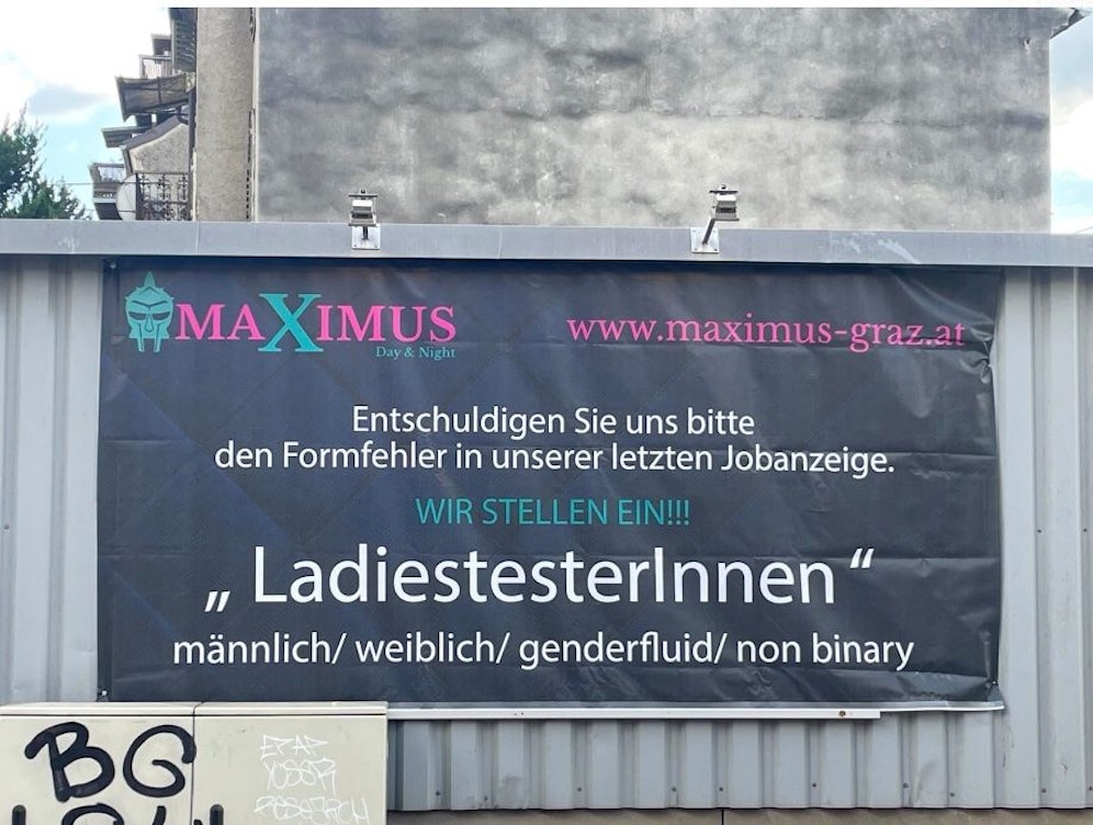 Neues Plakat – alte Idee: Tarnt der Bordell-Chef diese Werbung als 