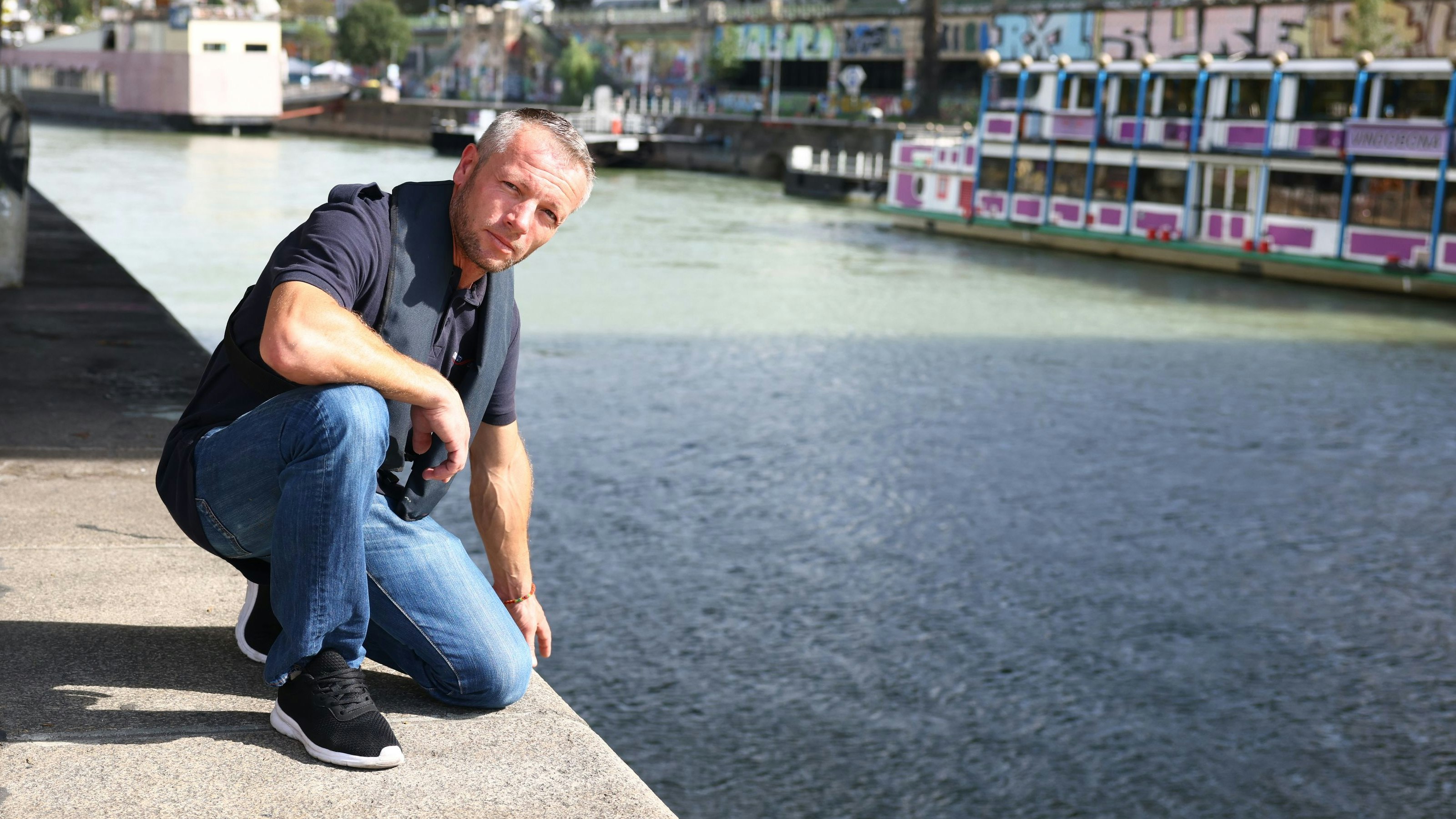 Am Wiener Donaukanal wurde Bogdan Cricã zum Lebensretter für einen Wiener (57).