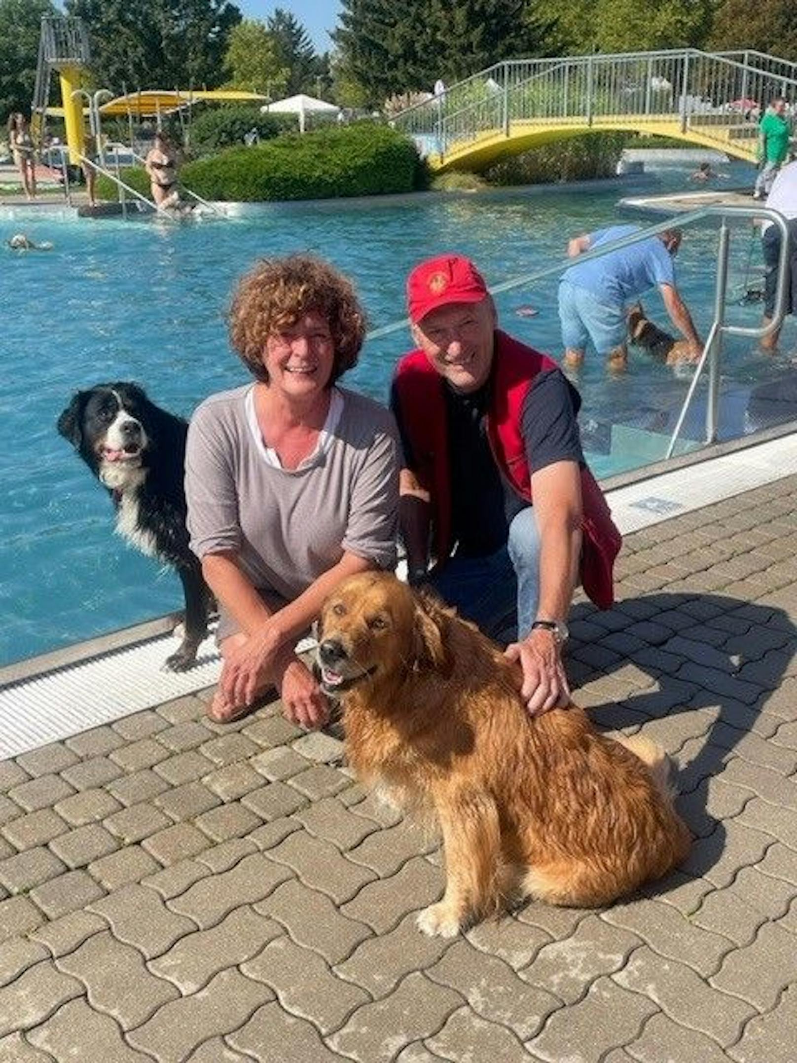 Hund und Mensch durften gemeinsam einen Tag im Freibad in Mistelbach verbringen. 