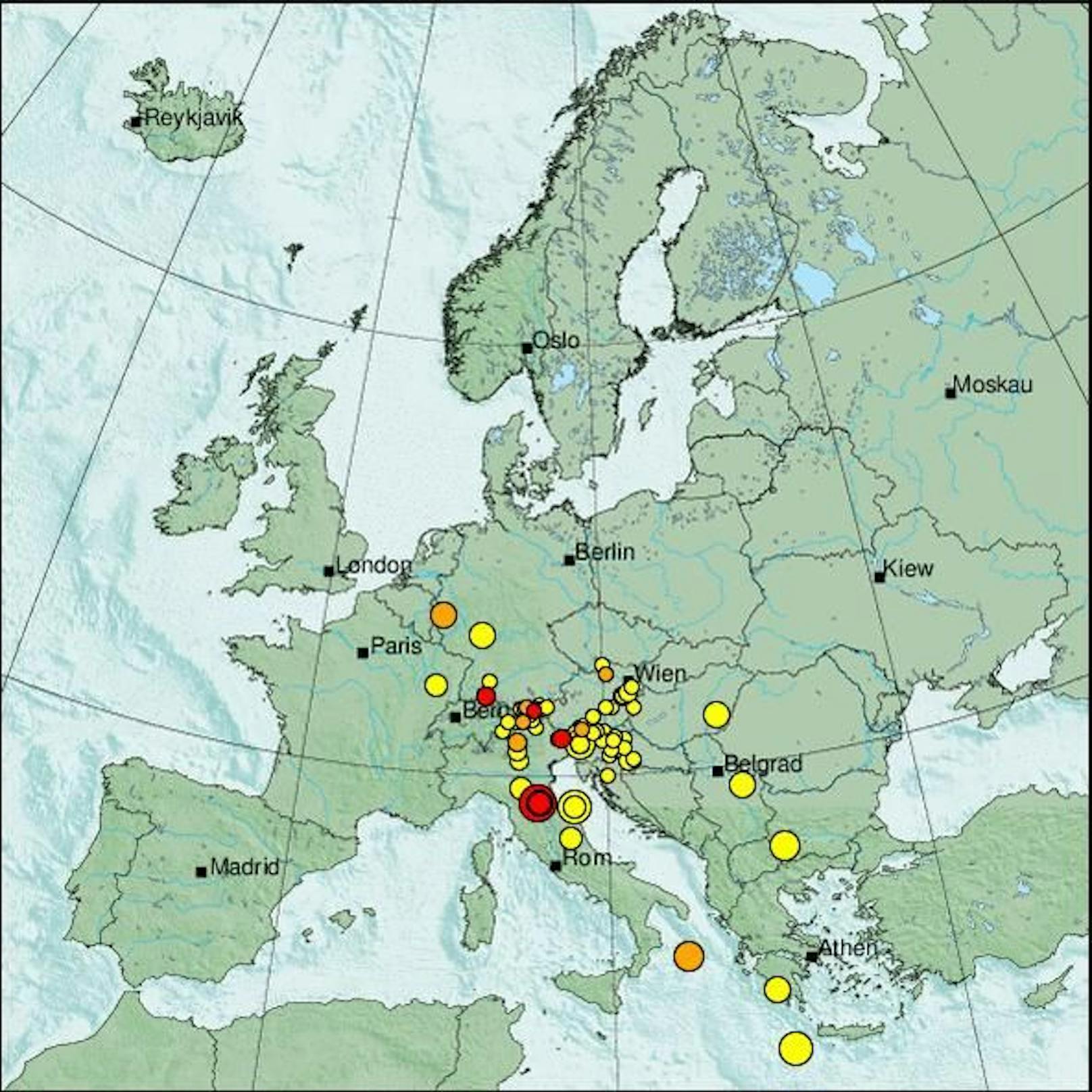 Die aktuelle Erdbeben-Karte