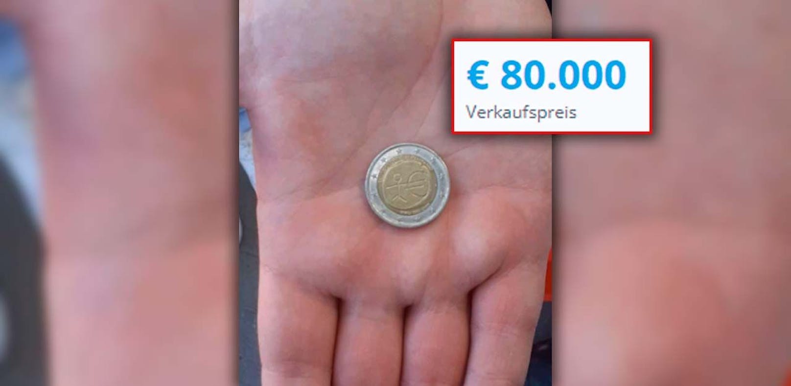 Wiener verkauft 2-Euro-Münze auf Willhaben um 80.000 €