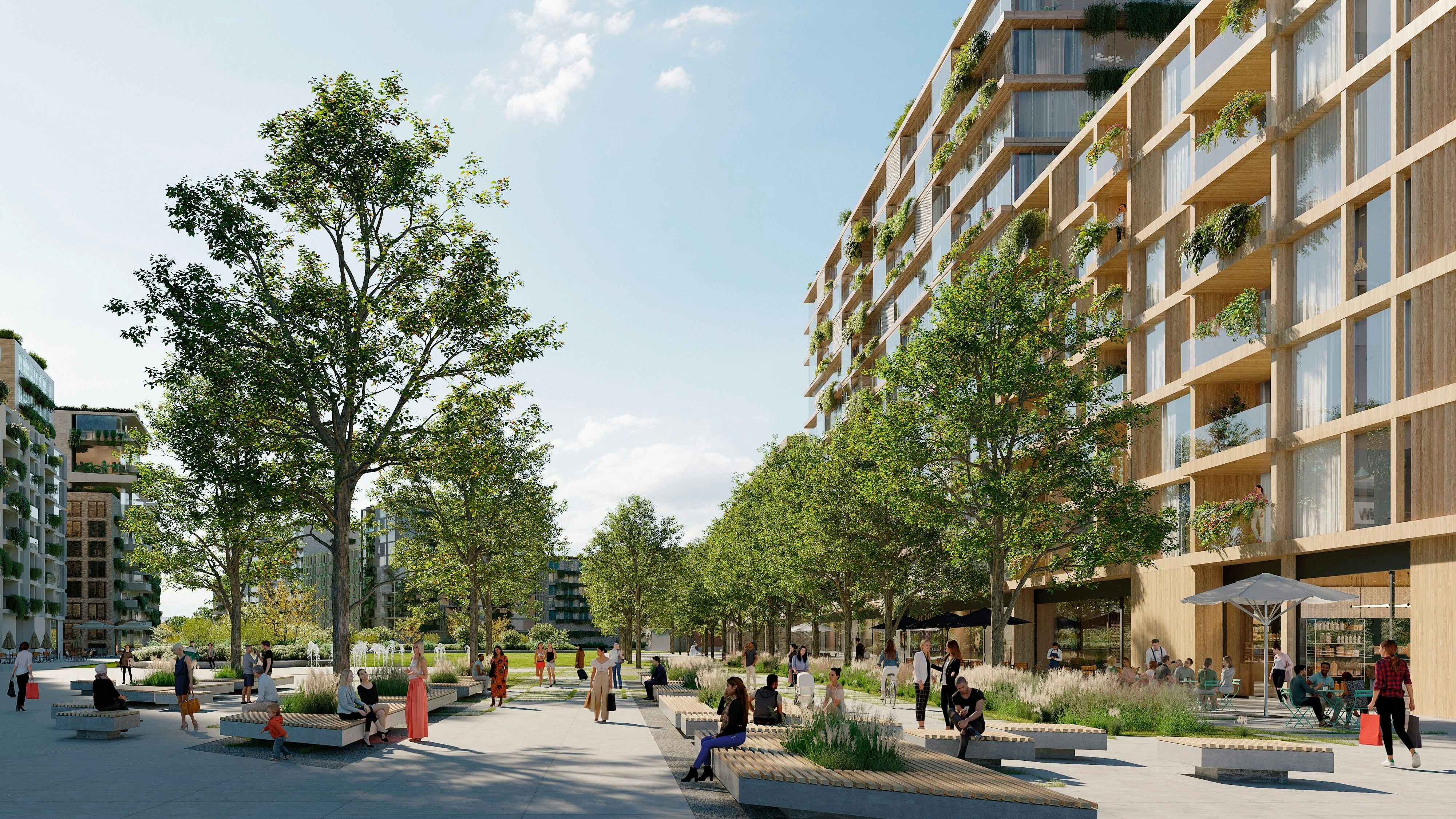 Visualisierung der Wohnbauten am Nordwestbahnhof.