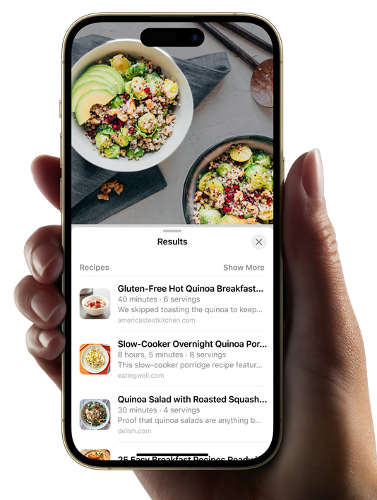Das iPhone kann jetzt Speisen erkennen – und die Zubereitung dazu liefern.
