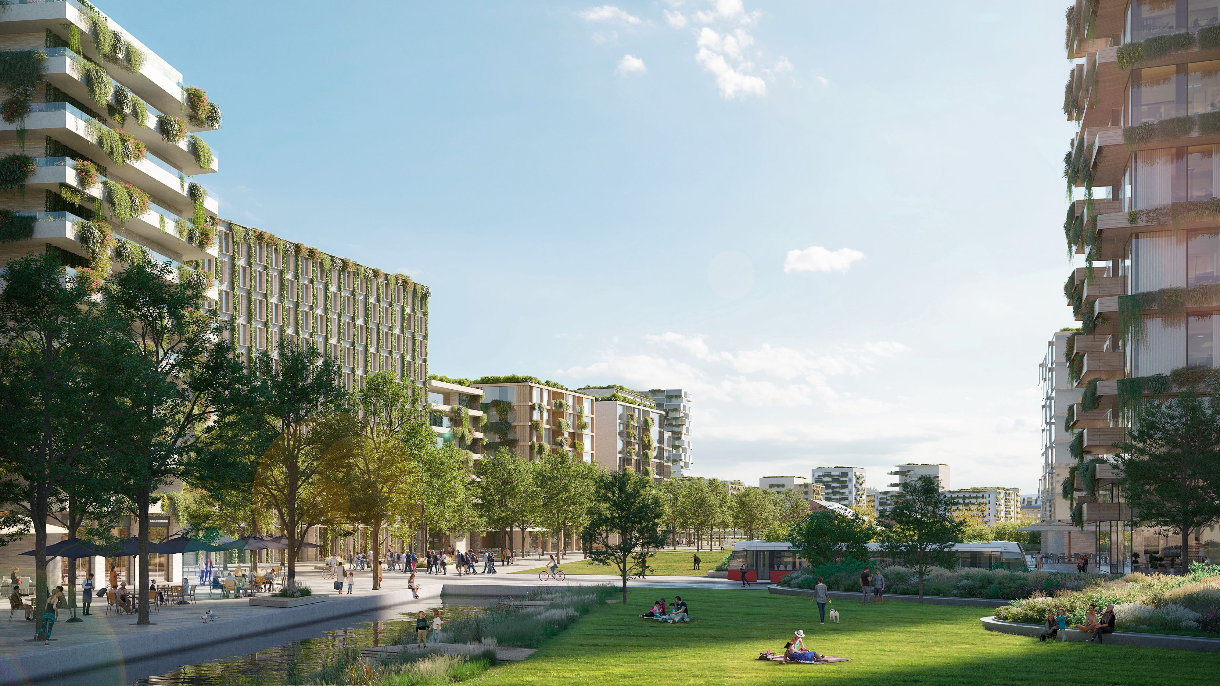 Geplante Grünfläche in der Mitte des Nordwestbahnhofs.