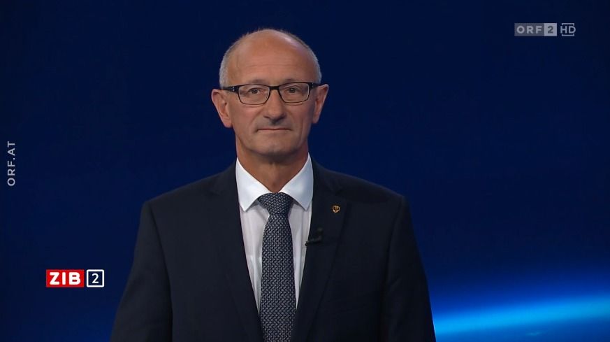Tirols Landeshauptmann Anton Mattle (ÖVP) am späten Mittwochabend in der ORF-"ZIB2".