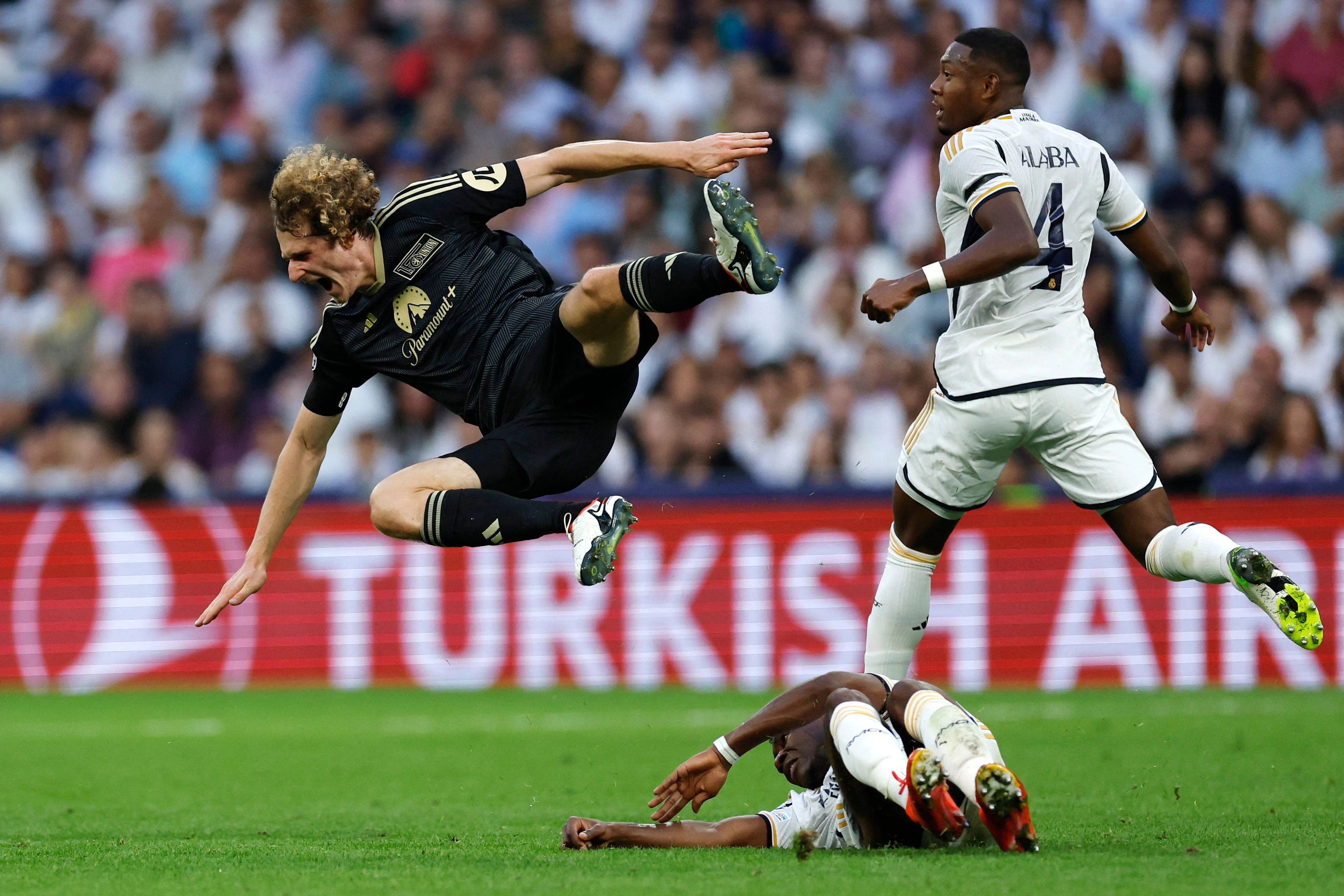 David Alaba im Duell mit Union Berlin. 