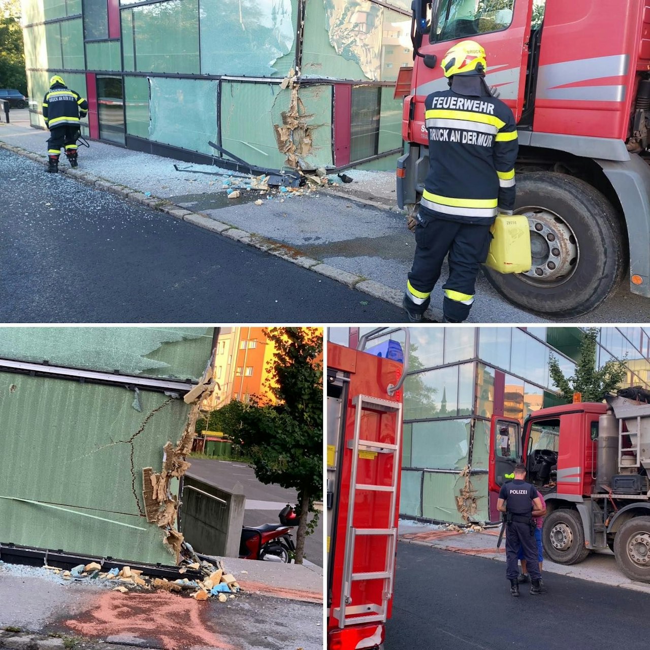 Heute.at - Voll beladener Lkw knallt in Bezirksgericht