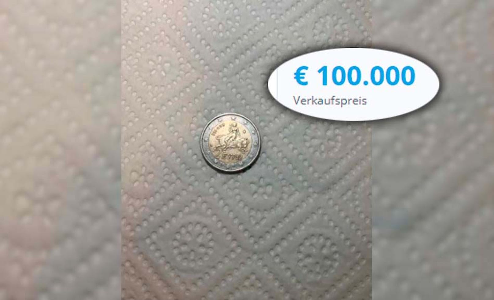 Nächster-Wiener will für 2-Euro-Münze gleich 100.000 Euro