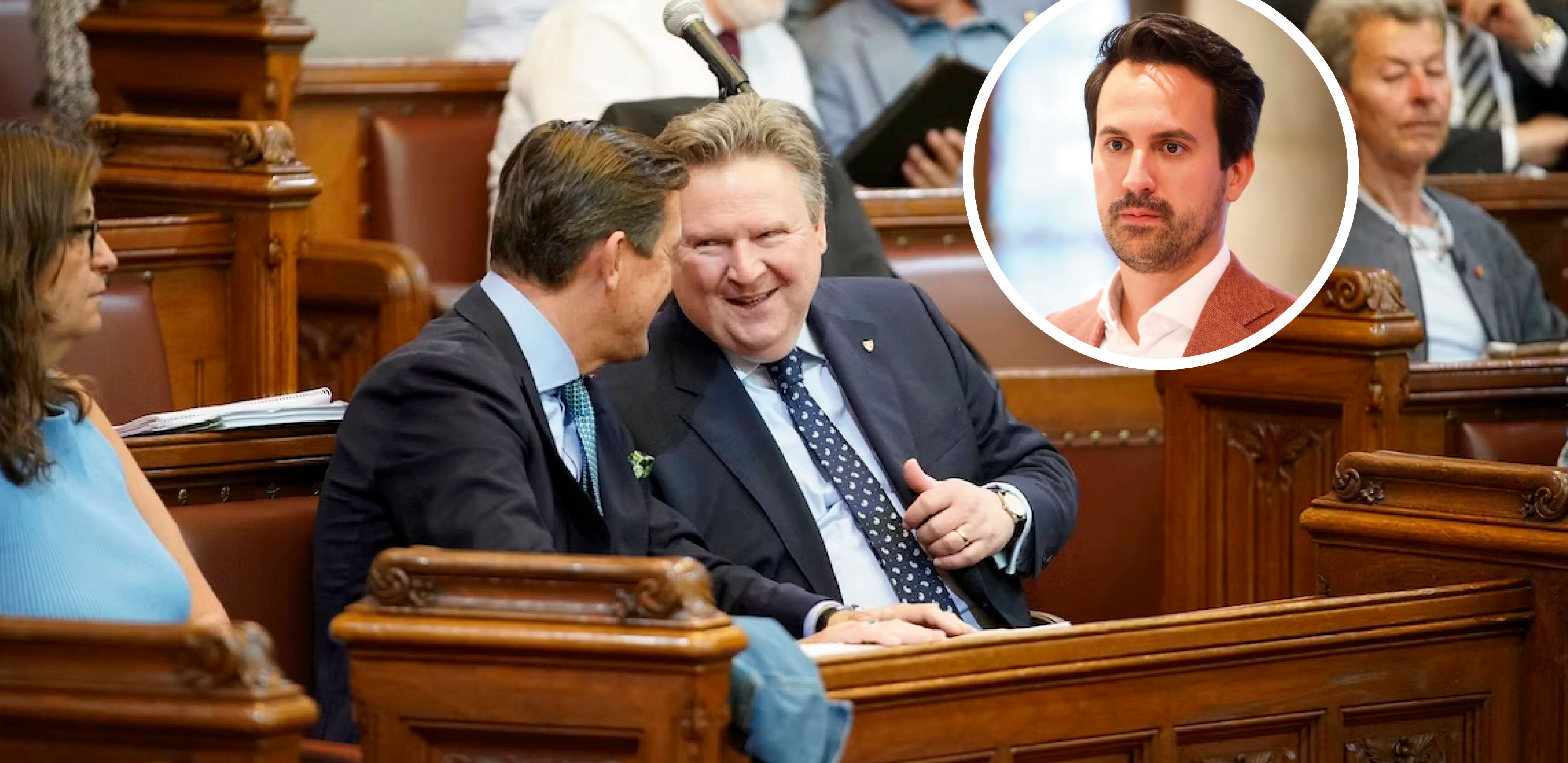 Wirtschaftsstadtrat Peter Hanke und Stadtchef Michael Ludwig wollen an der ORF-Landesabgabe festhalten. Christoph Wiederkehr (Neos) will sie abschaffen.