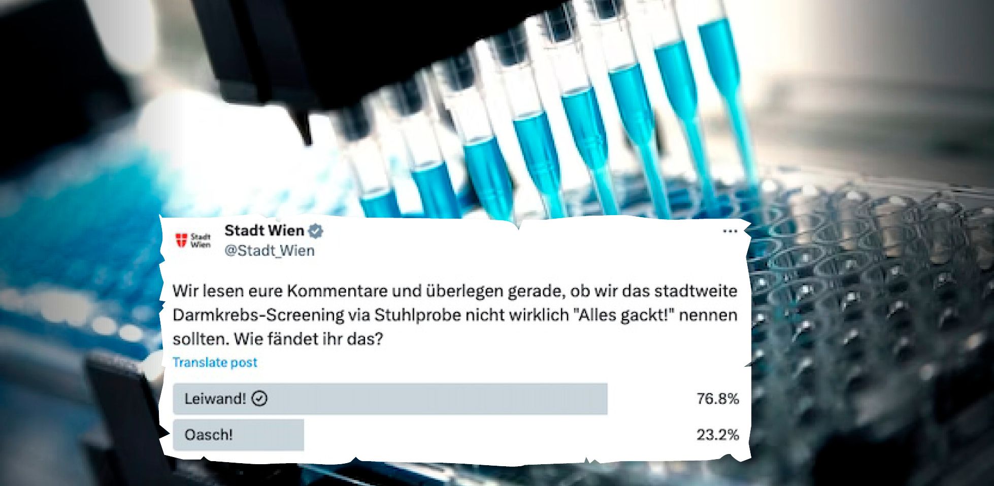 Die Stadt Wien sucht aktuell nach einem Namen für ihr neues Darmkrebs-Screening.