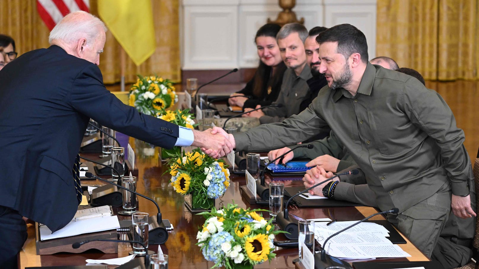 Das neue Militärpaket für die Ukraine enthält Waffen und Ausrüstung im Wert von 197 Millionen Dollar: Joe Biden (links) und Wolodimir Selenski. (21. September 2023)