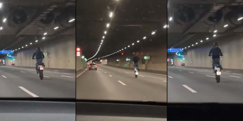 Die Stunts eines Bikers auf der A22 sorgten für große Aufregung.