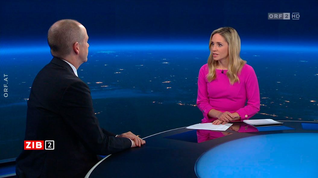 IHS-Direktor Holger Bonin in der ZIB2 mit Margit Laufer am 25. September 2023 im ORF.