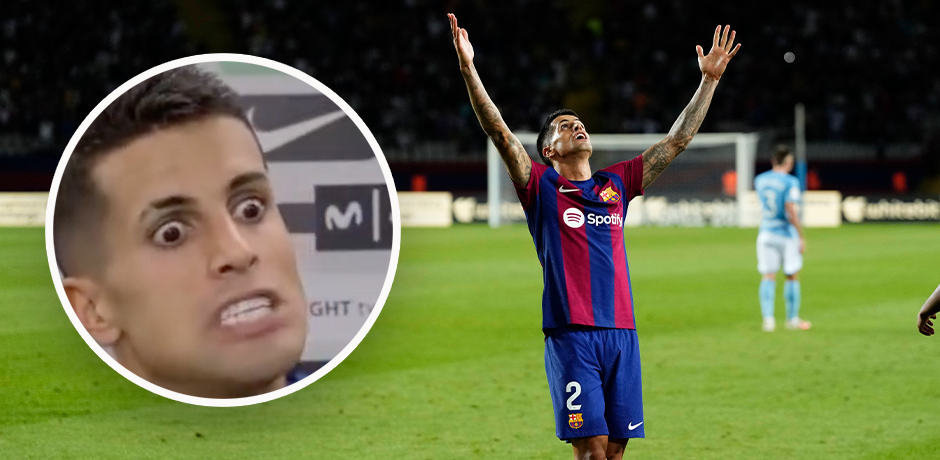 Joao Cancelo wurde zum Helden des Spiels, im Interview danch machte er dieses Gesicht.