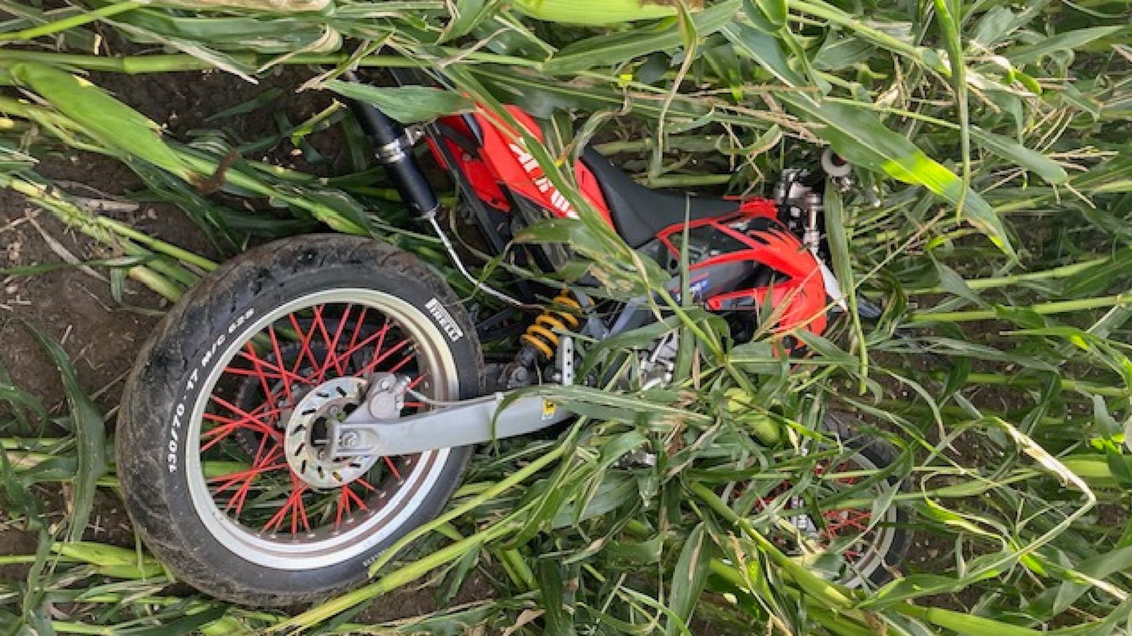 Die Verfolgungsjagd endete für den 16-Jährigen Motorfahrradfahrer in einem Maisfeld.