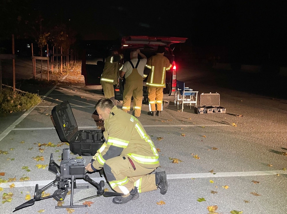 Bei der Suche nach dem Abgängigen kam auch eine Drohne zum Einsatz.