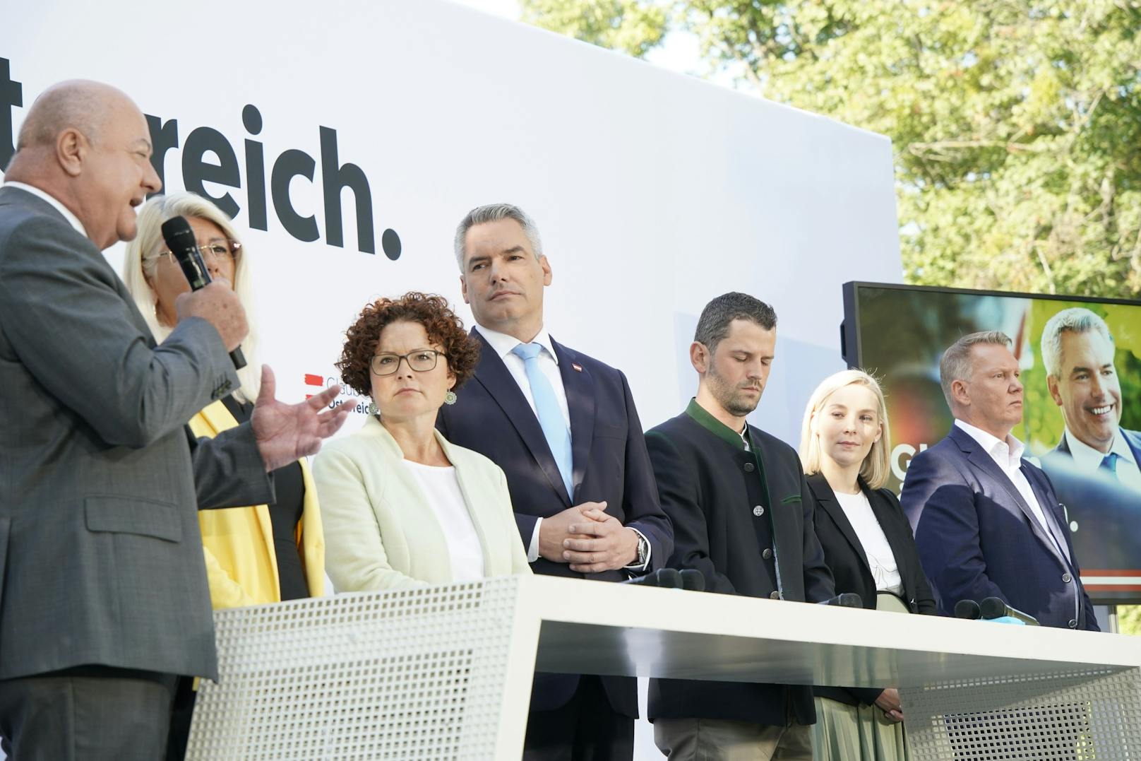 Auch ÖVP-Stocker ergriff das Wort und erklärte die neue ÖVP-Kampagne.
