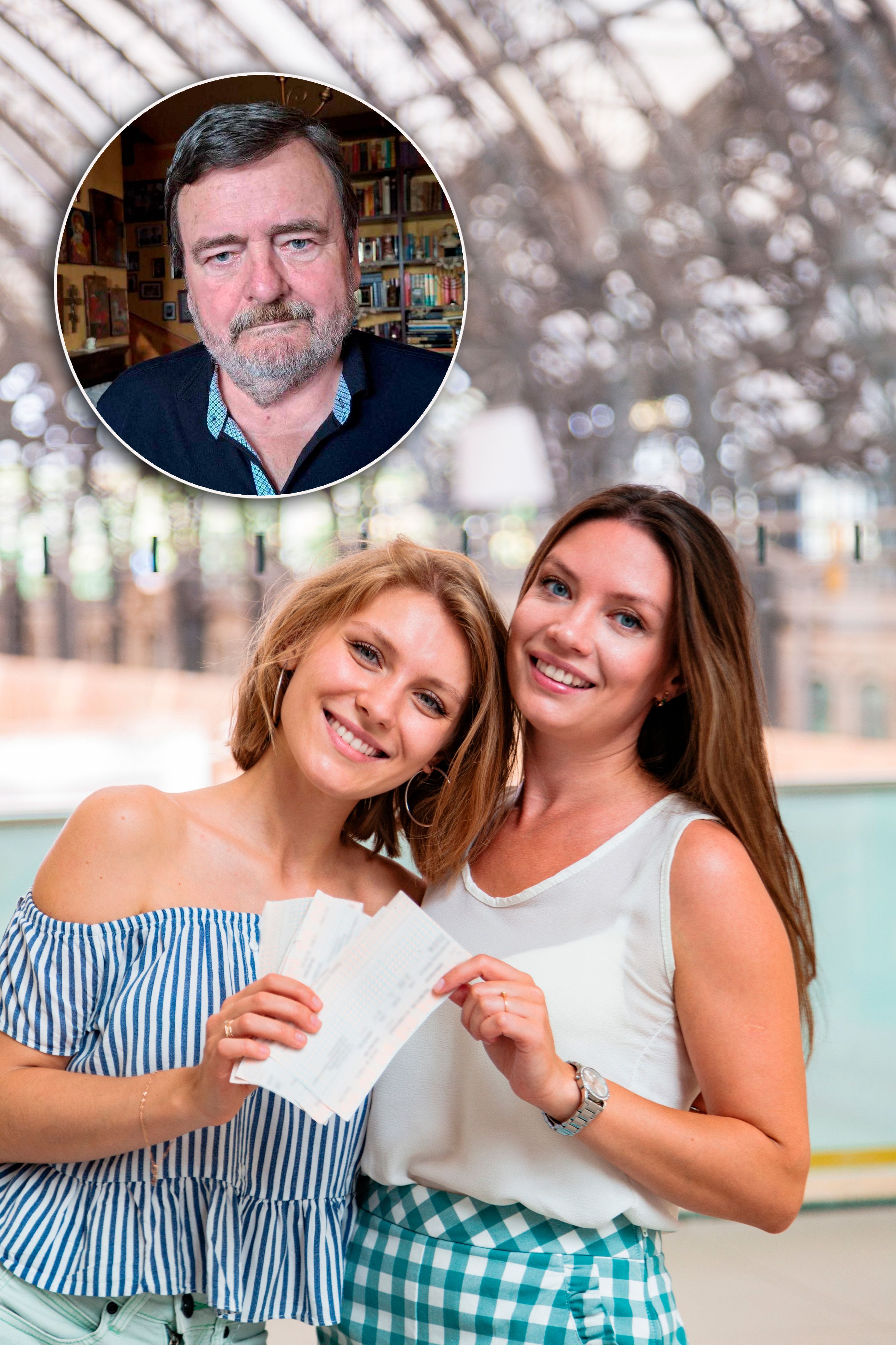 Zwei junge Studentinnen kauften falsche Zugtickets und müssen nun teuer dafür bezahlen. Wolfgang T. (o.) versucht als Opa zu vermitteln.