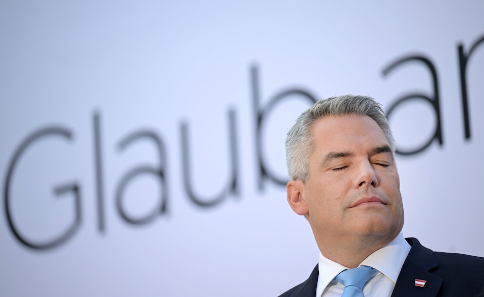 Bundeskanzler Karl Nehammer (ÖVP) im Rahmen der Präsentation der Initiative 