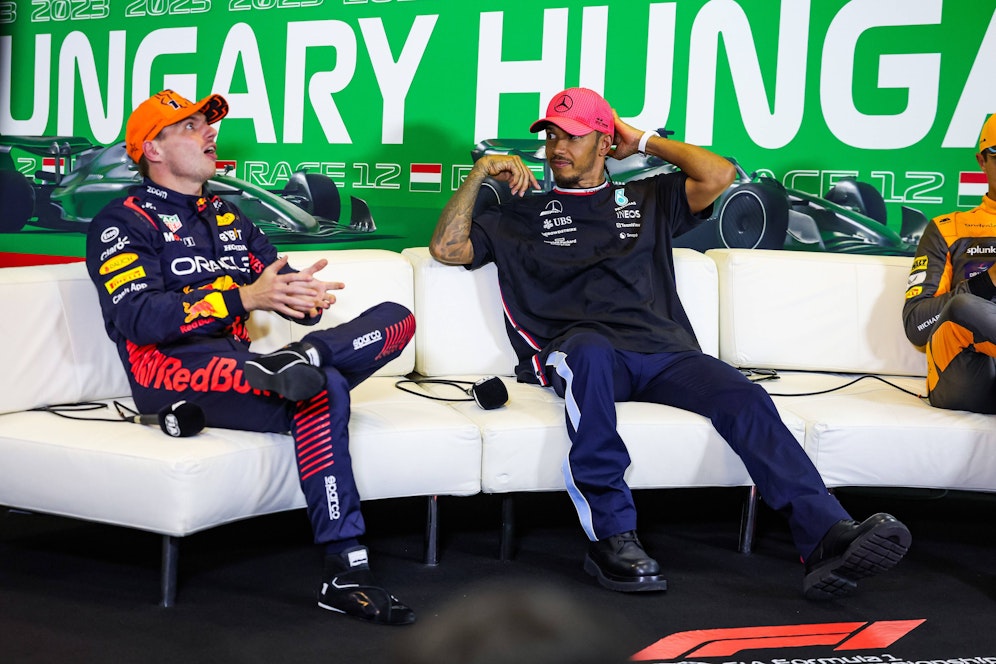 Max Verstappen und Lewis Hamilton