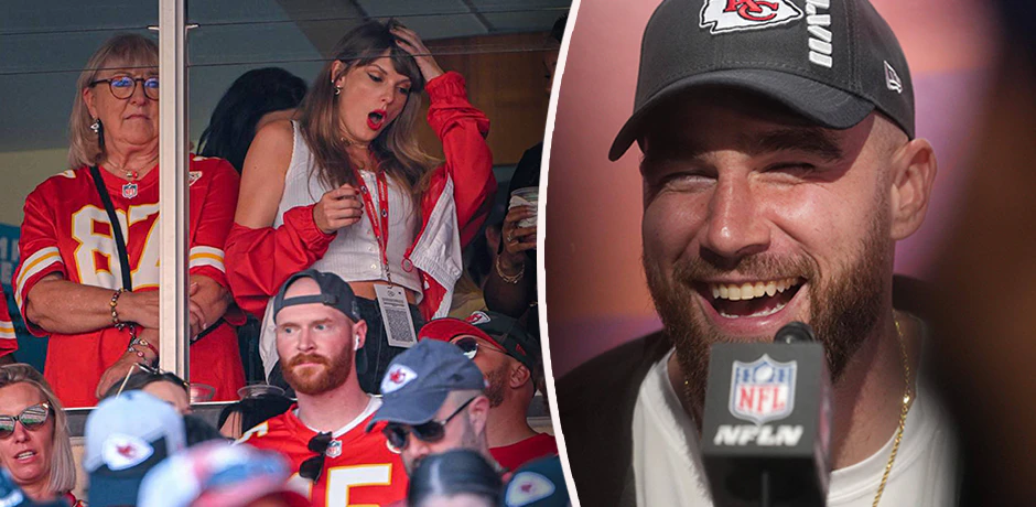 Taylor Swift sah Travis Kelce genau zu. 