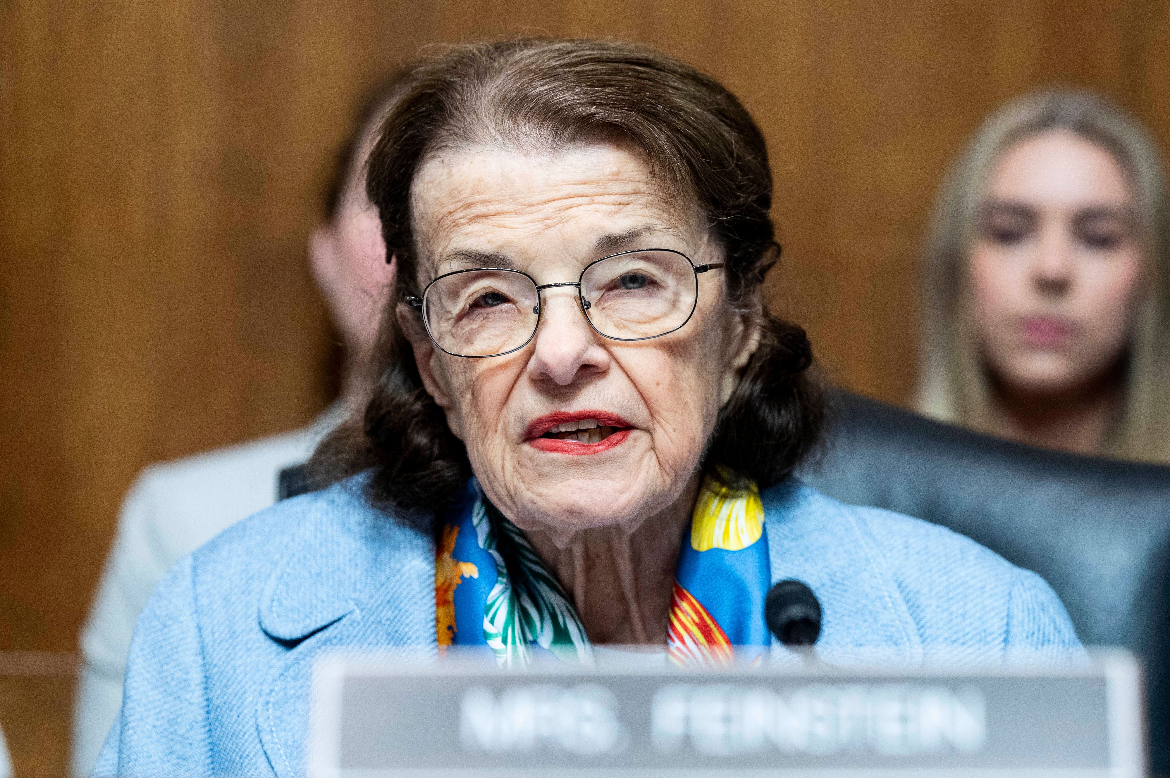 Sie politisierte bis zum Schluss: Dianne Feinstein bei einem Hearing im September 2023.