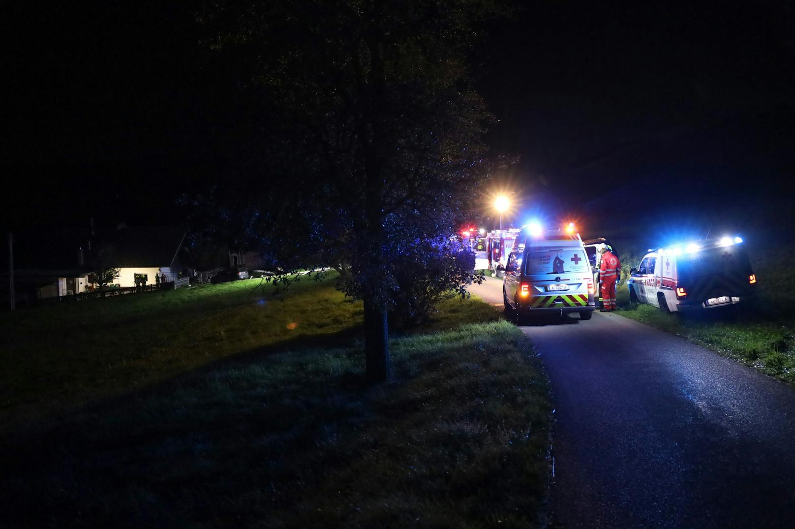 Drei Feuerwehren, Rettungsdienst, Notarzt und die Polizei standen in der Nacht auf Freitag bei einem Küchenbrand in einem Haus in Waldneukirchen (Bezirk Steyr-Land) im Einsatz.