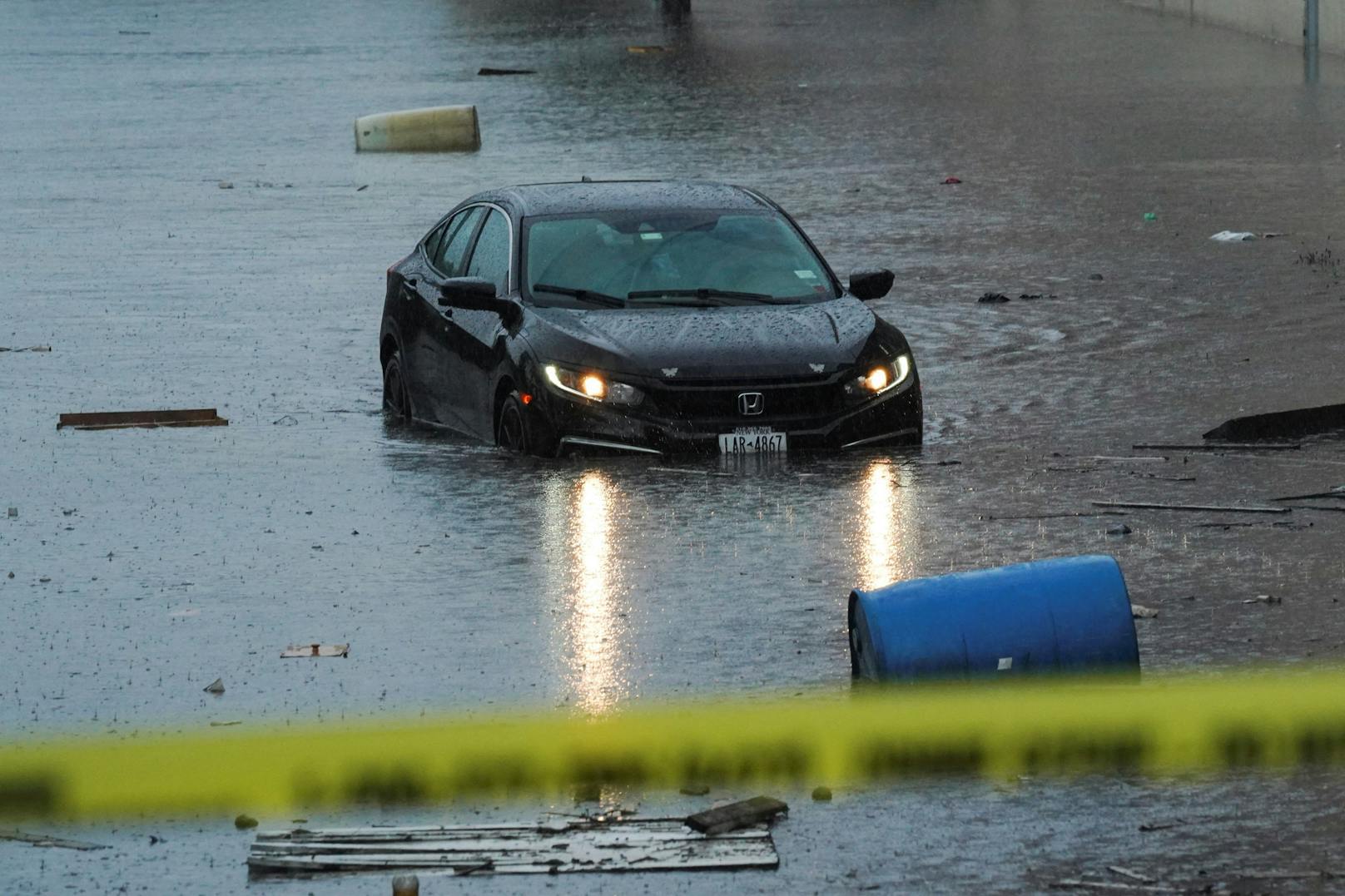 Heftige Regenfälle führten in New York zu zahlreichen Überschwemmungen. 