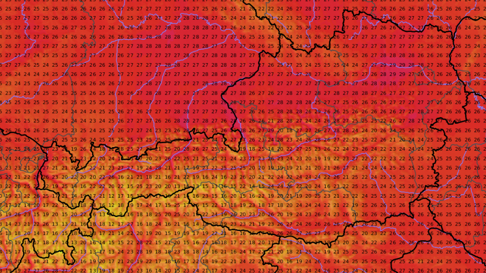 Höchstwerte am Dienstag