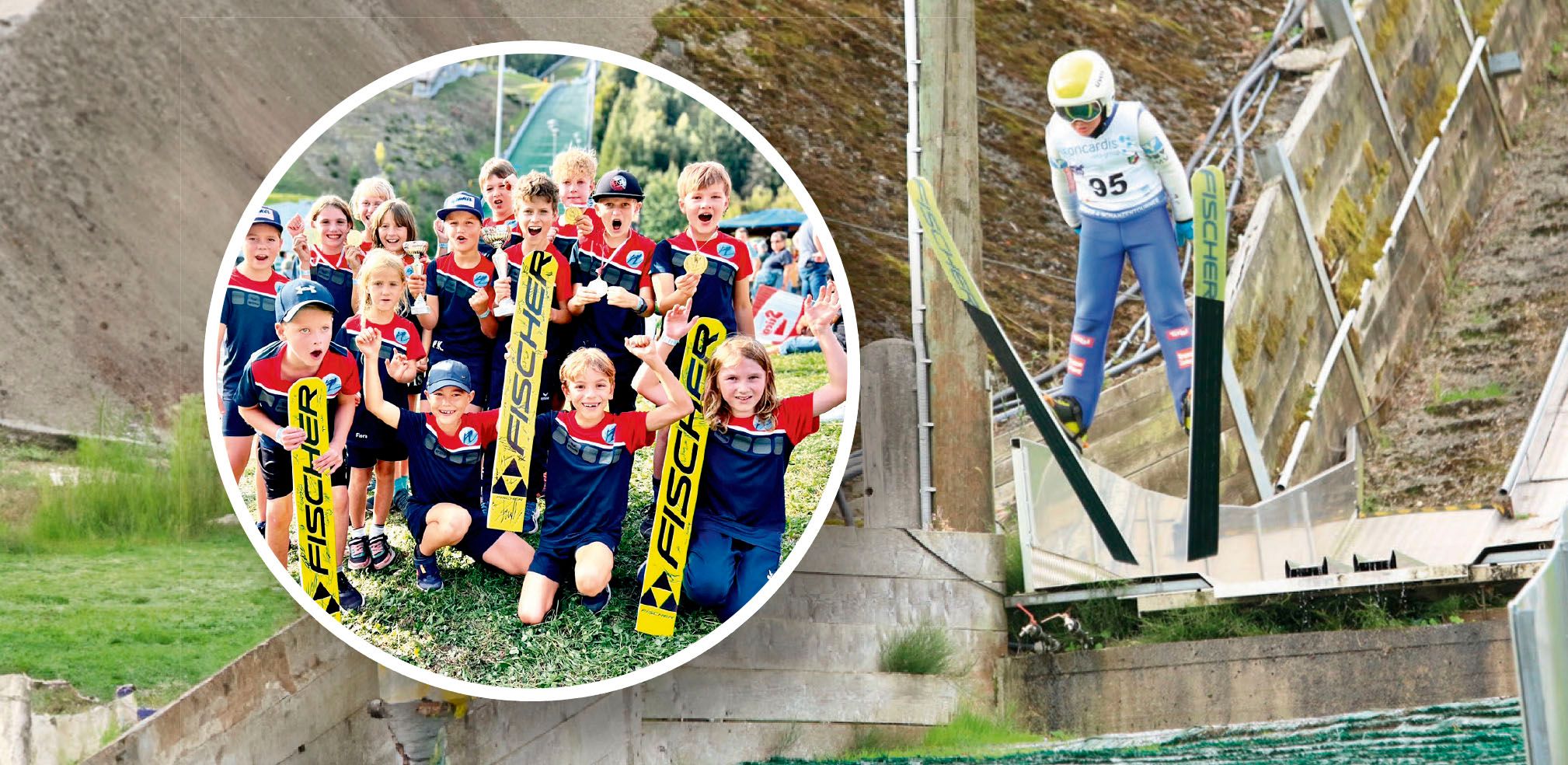 Die Stadtadler freuen sich über eine positive Kindervierschanzentournee. Emanuel Urabnek (10, re.) holte in seiner Altersgruppe den ersten Platz