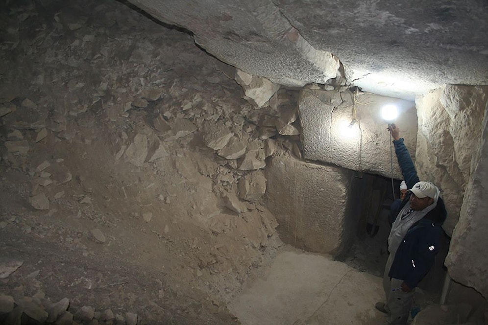 Mohamed Khaled (Bild) leitet die Ausgrabungen an der Pyramide von Sahura.